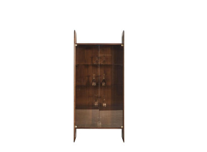  Vitrine Luxus Schrank Holz Stil Braun Glas Neu Schränke Glasschrank